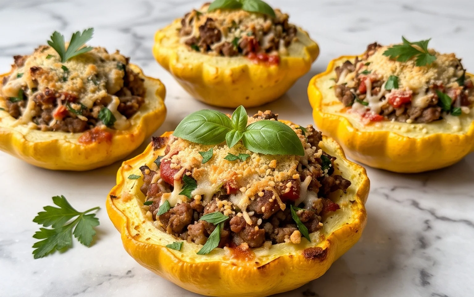 Courge Patty Pan Farcie Italienne : Saveurs d&rsquo;Été