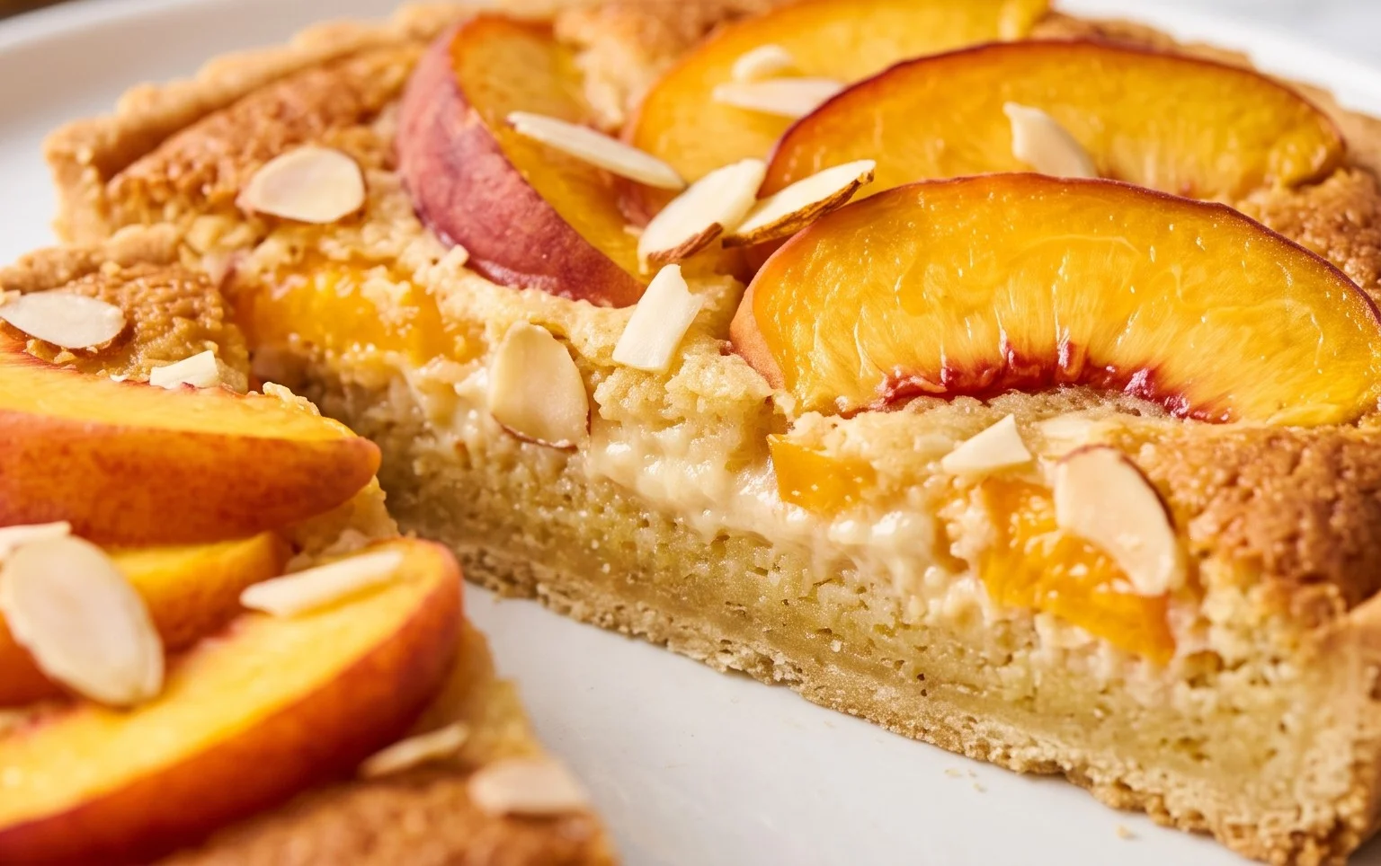 Fresh Peach Tart with Creamy Almond Frangipane